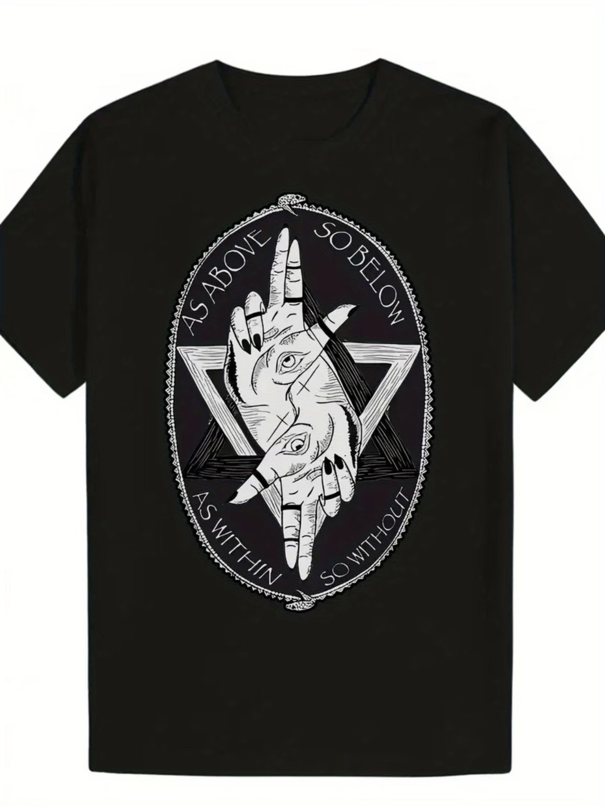 As Above So Below As Within So Without Graphic Black Print T-shirt