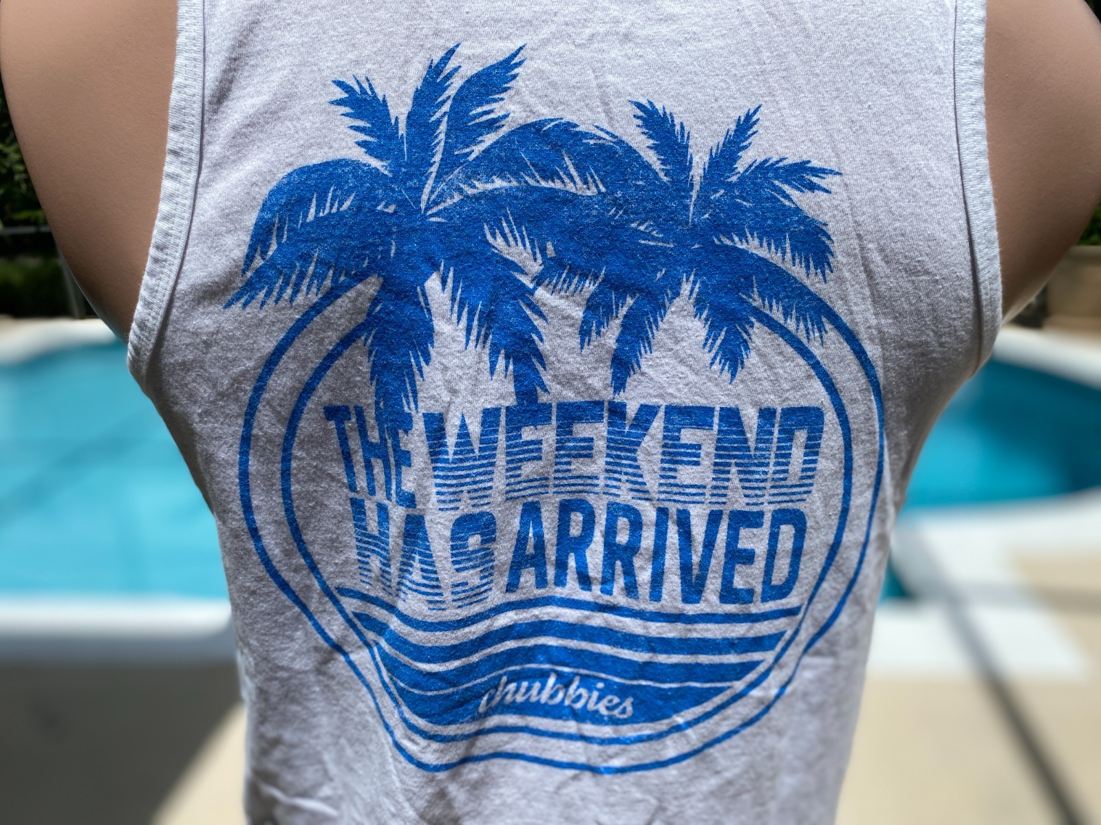 Chubbies The Weekend Has Arrived White Tank Top T Shirt mens S Small