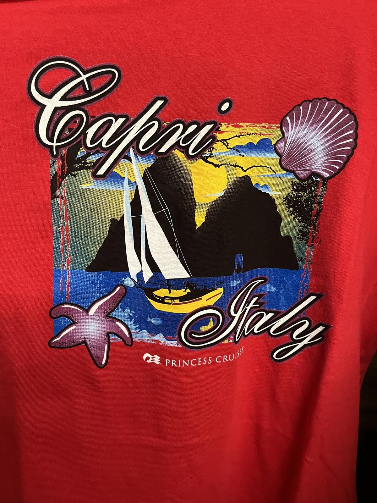 Princess Cruises – Capri Island Italy – Sailing T-shirt- NWT