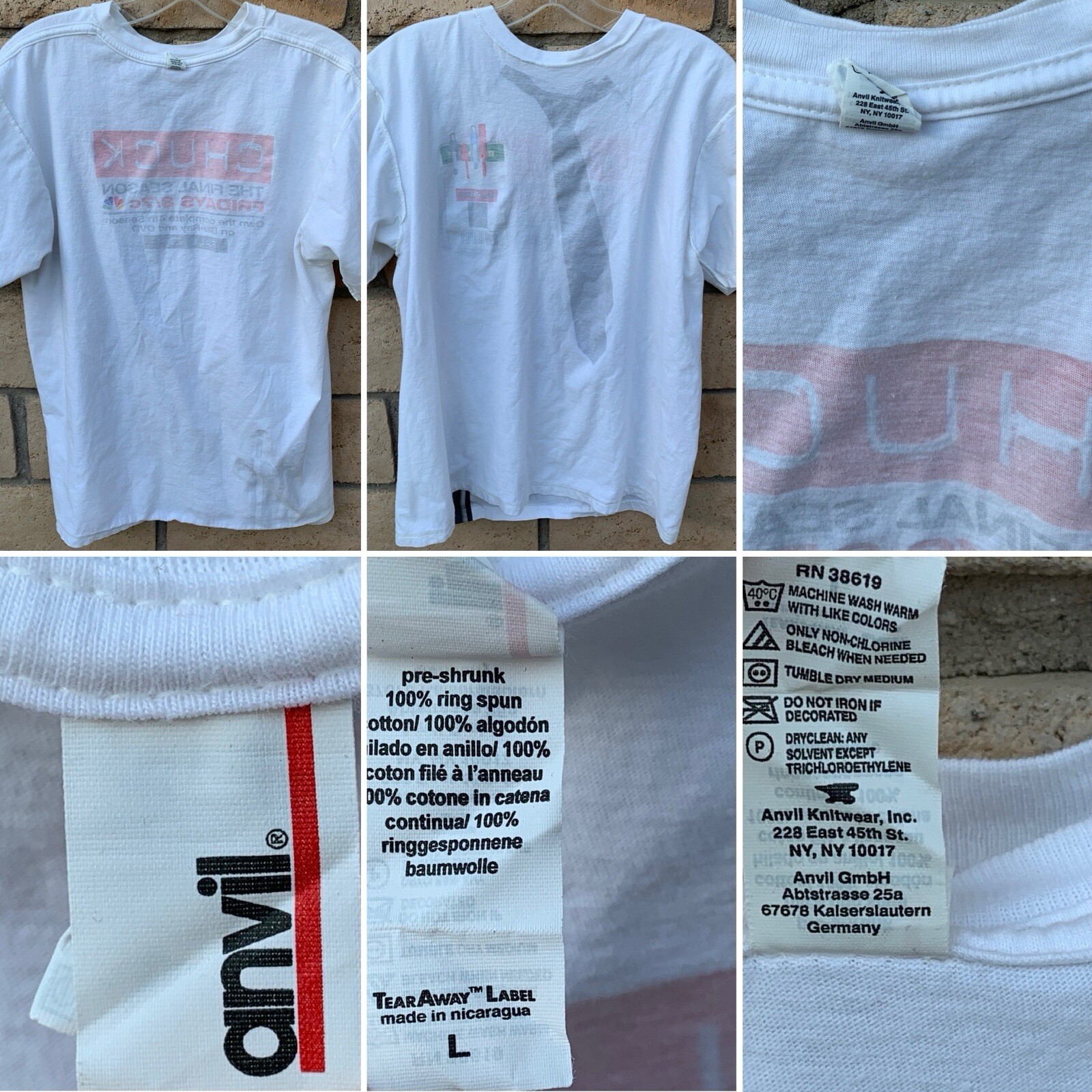 Chuck The Final Season Fall 2011 T Shirt Graphic Tee TV Television Show Size L