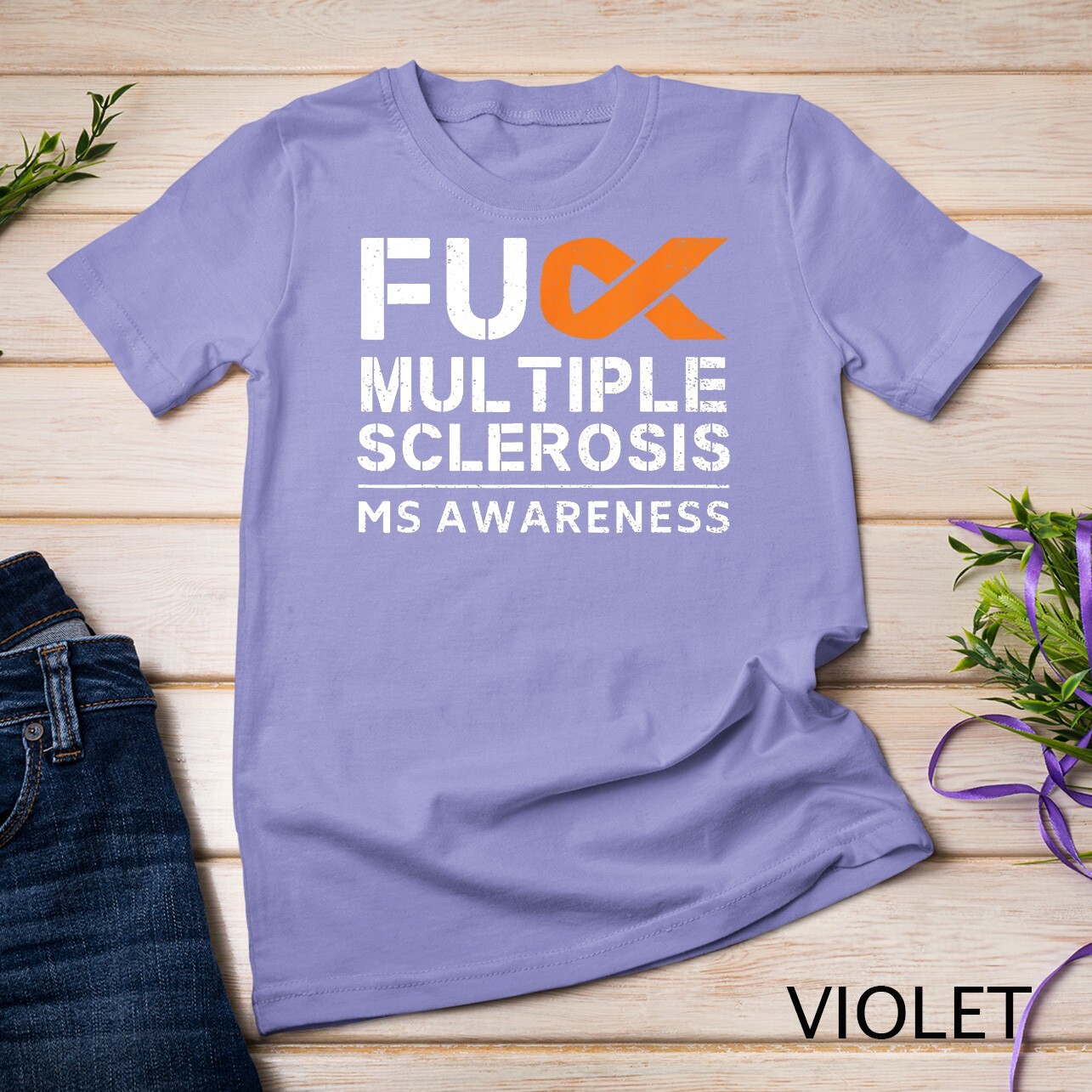 Multiple Sclerosis MS Awareness Support Ribbon Unisex T-shirt