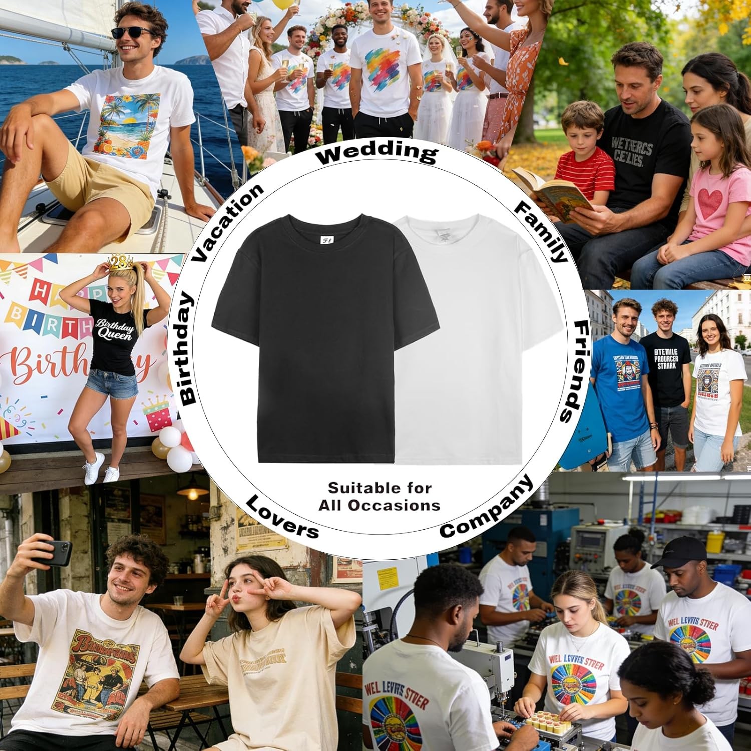 Personalized Custom T-Shirt Double Sided Print Your Design Text Logo Photo Gift