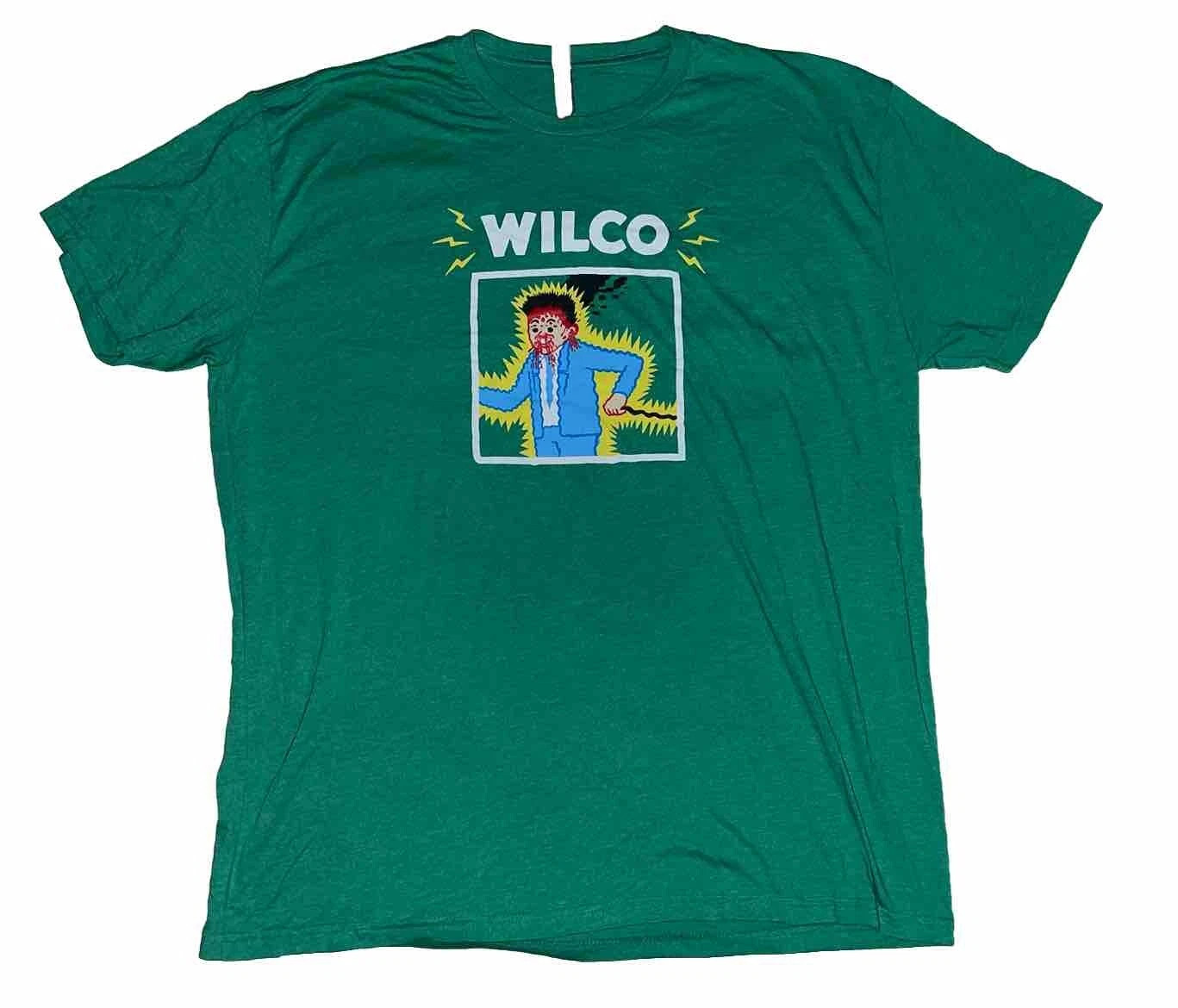WILCO Band Green Electrocution Man Rare! Concert T Shirt BL1383