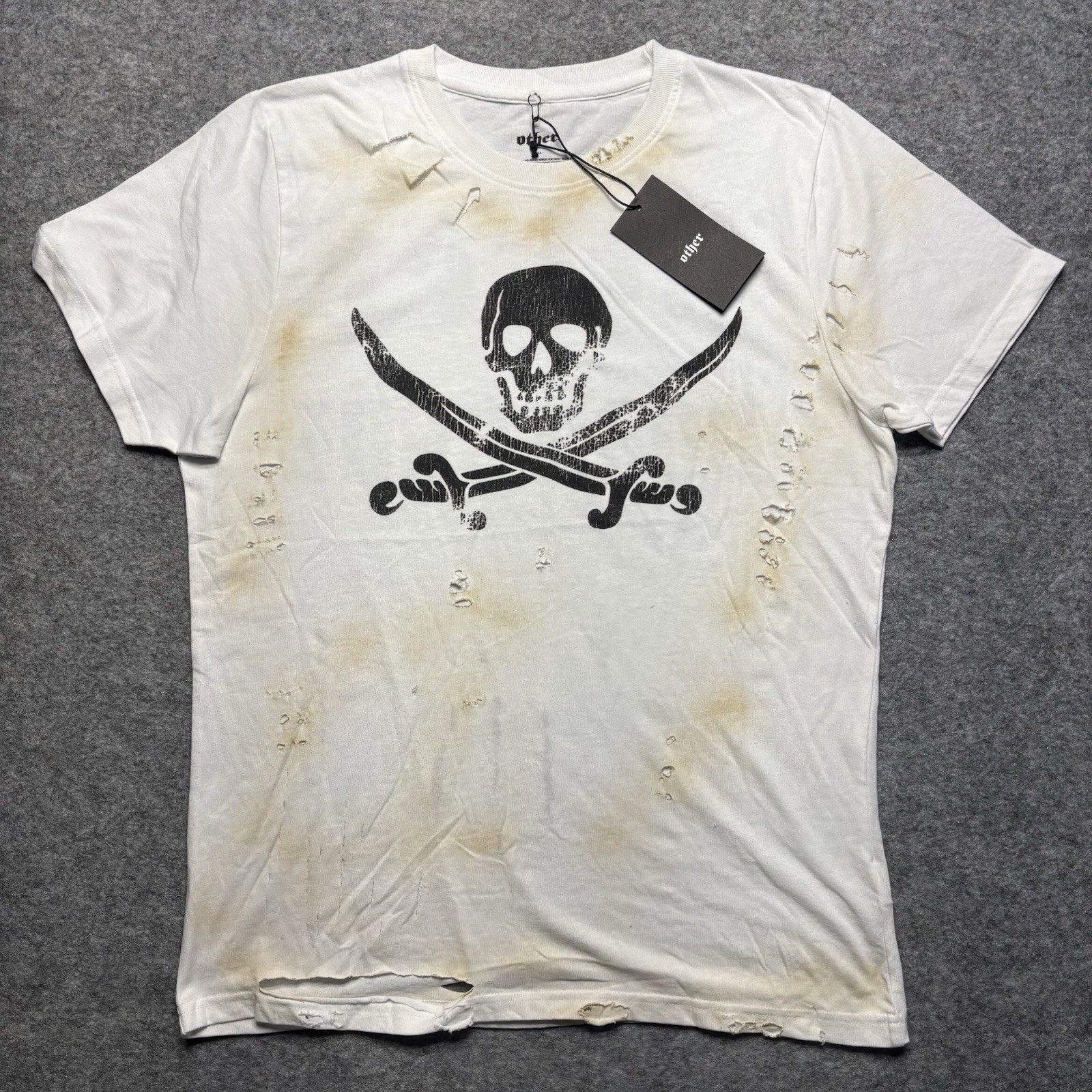 OTHER UK Road Crue T-Shirt Size S White Distressed For The Wild Ones And Others