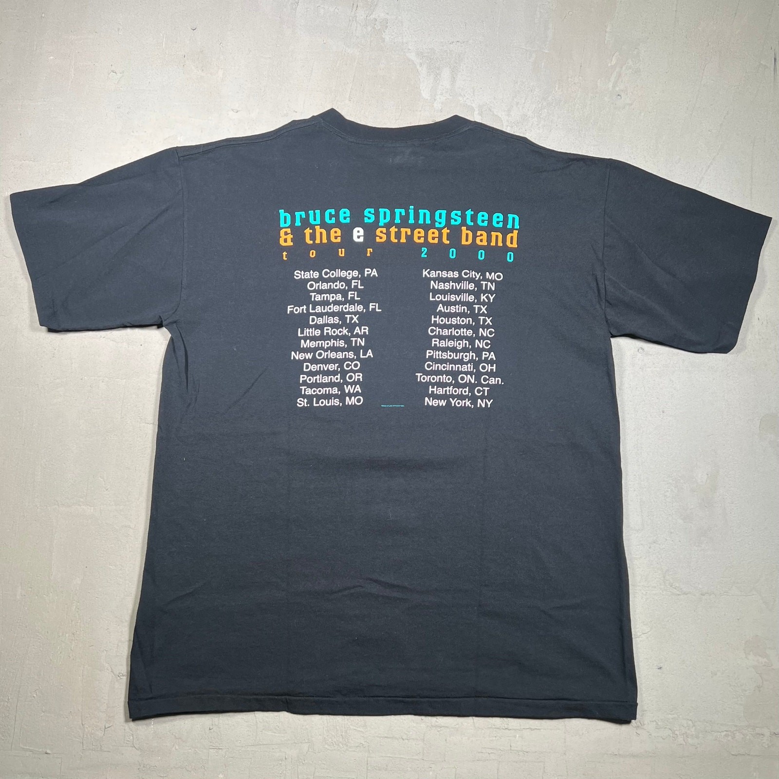 Vintage 2000 Bruce Springsteen and the E Street Band Black Tee Size XL