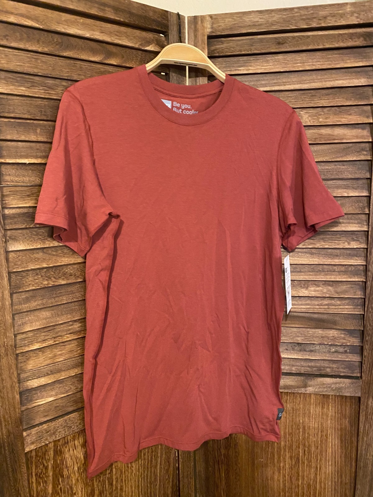 SAXX Men’s DropTemp Cooling Cotton Tee Red Clay Small