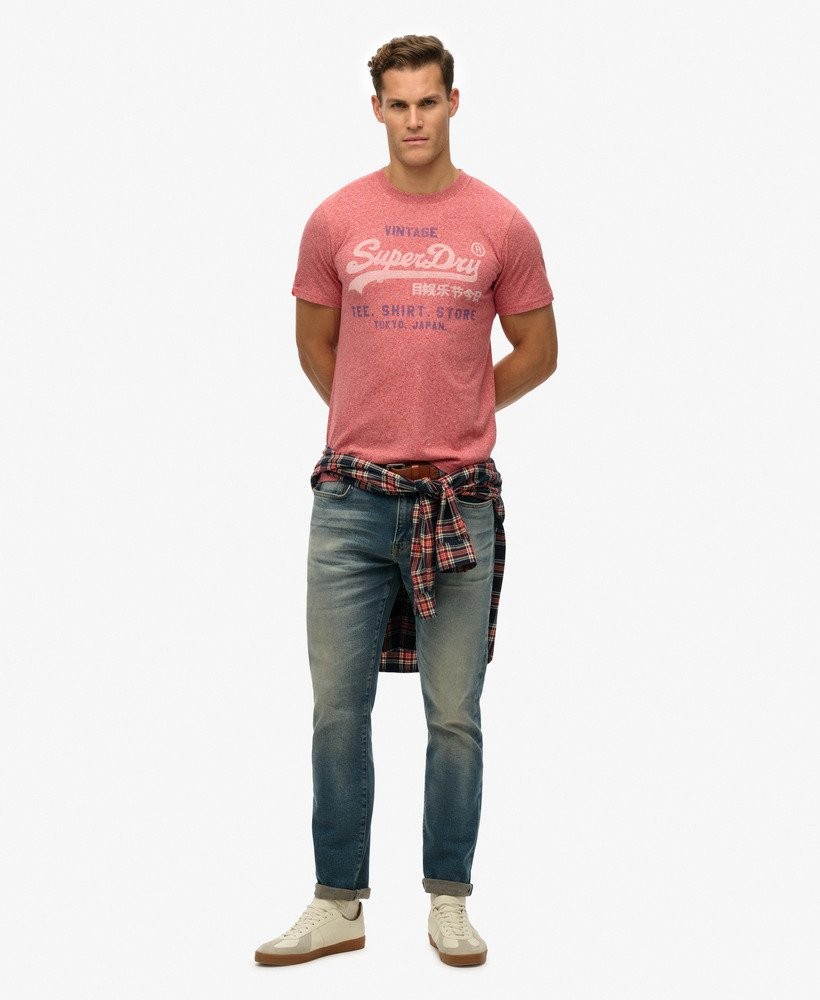 Superdry T-Shirt Short Sleeve Crew Neck Top VL Classic Relaxed Tee Blue Grey Red
