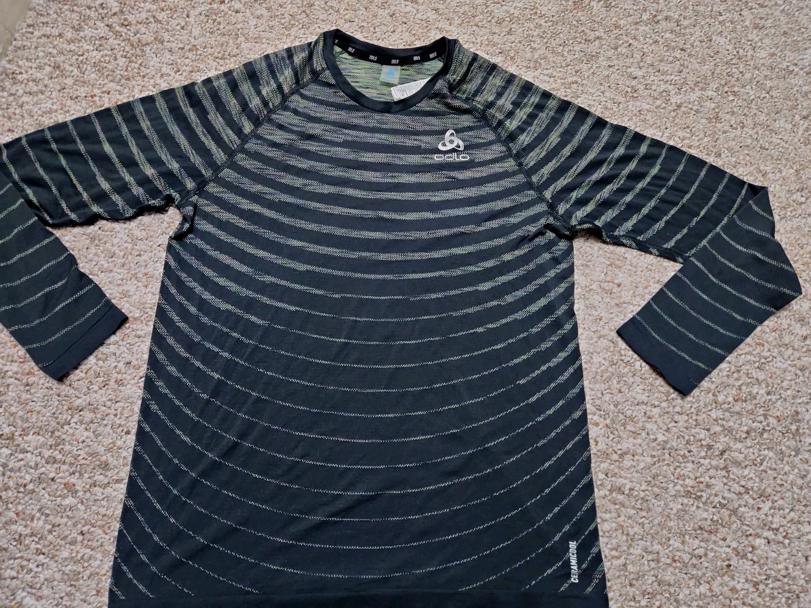 ODLO Base Layer Top Performance Light Fitted Long Sleeve Blackcomb Men’s sz L