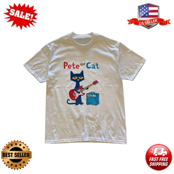 Pete the Cat Guitar Graphic T-Shirt – A tee featuring Pete the Cat rocking