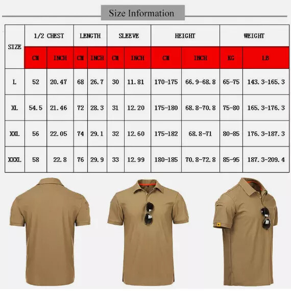 Quick Dry Mens Short Sleeve Shirt Tactical Combat Team Work PoloT-Shirt Top