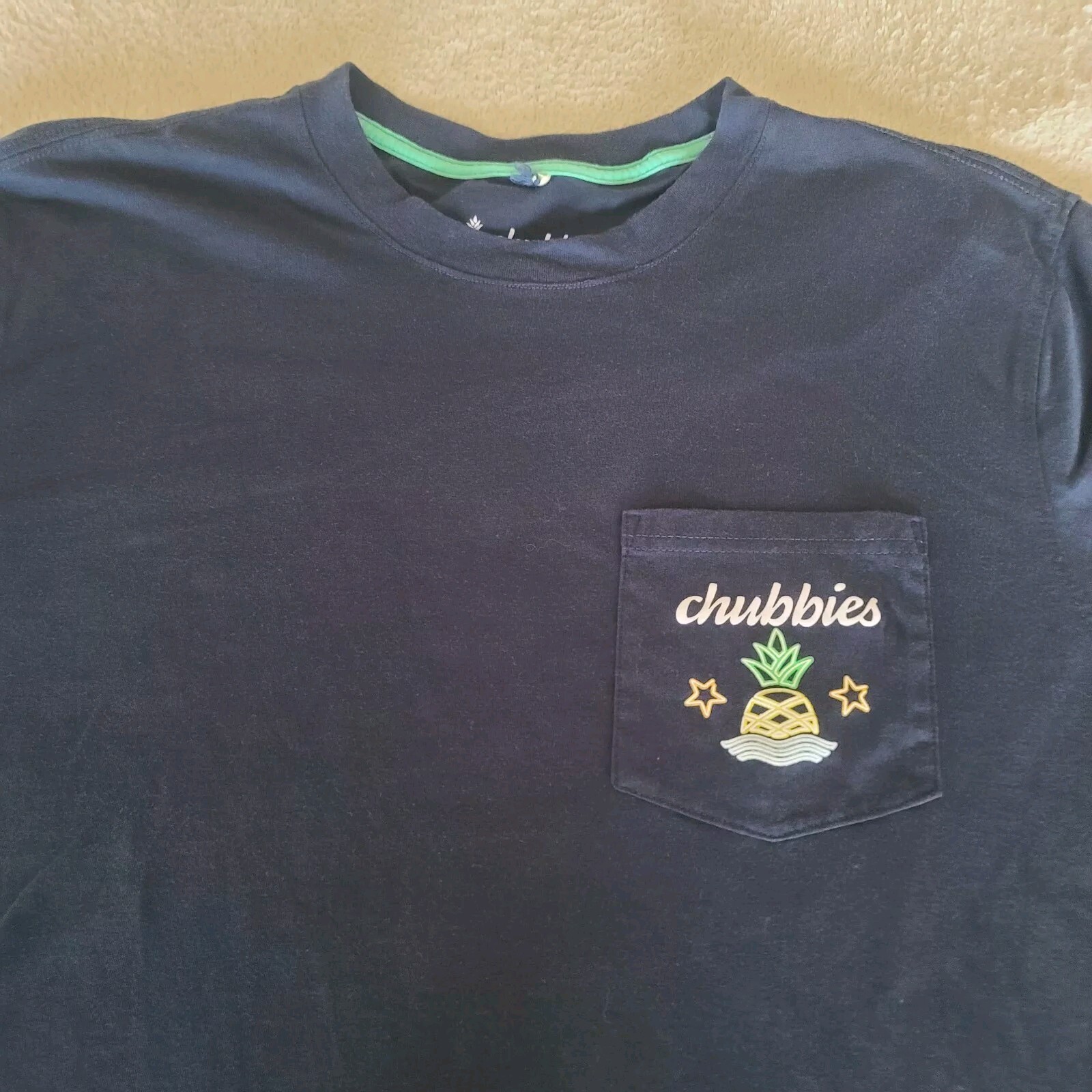 Chubbies Mens Large Navy Blue Taco Weekend Shirt