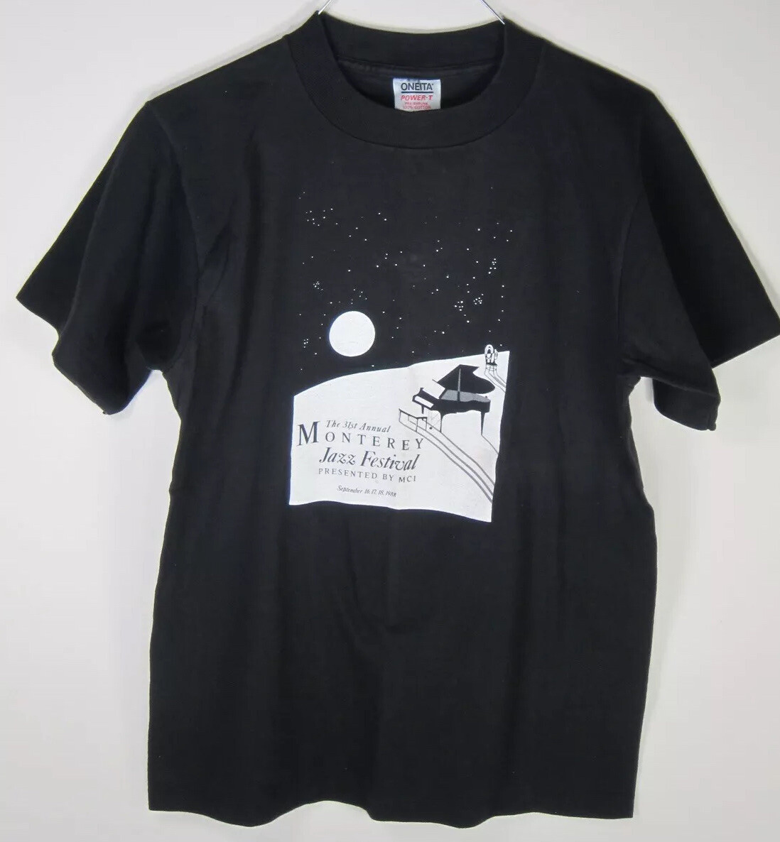 Vintage 1988 Monterey Jazz Festival 31st Annual T-Shirt Size M Oneita Silver