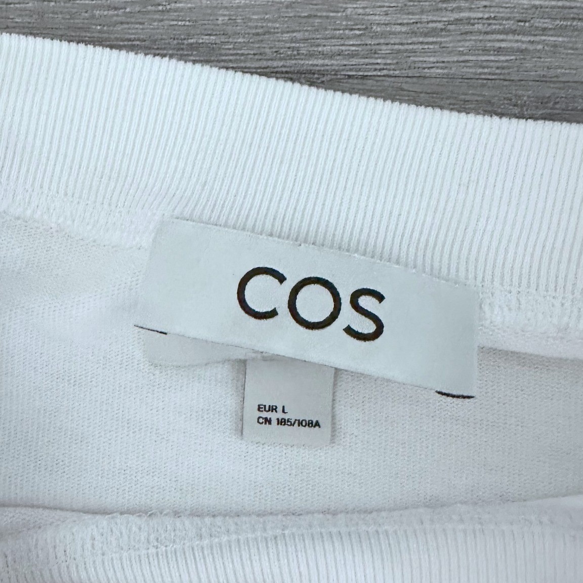 COS Mens White Oversized Pocket T-Shirt Heavyweight Cotton Viscose Large Costal