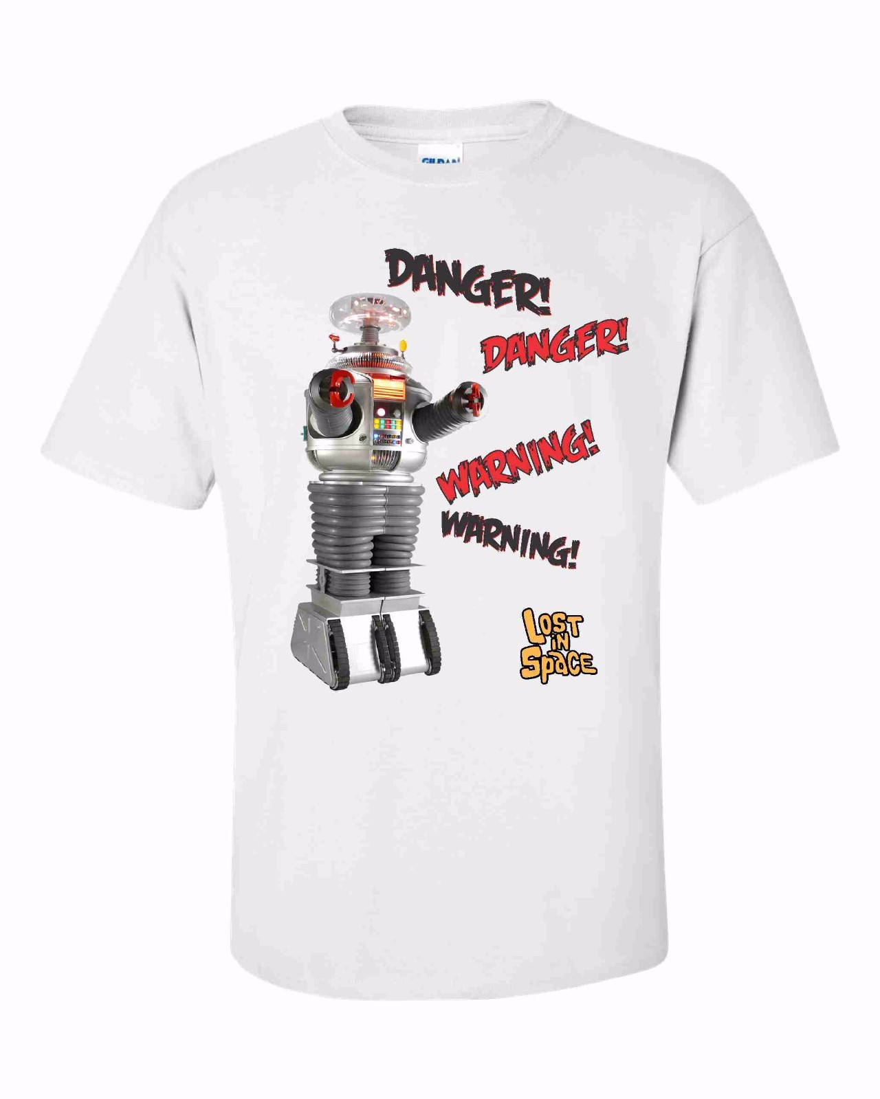 LOST IN SPACE ROBOT T-SHIRT TEE – B9 AWESOME DESIGN!! IRWIN ALLEN BILLY MUMY TV