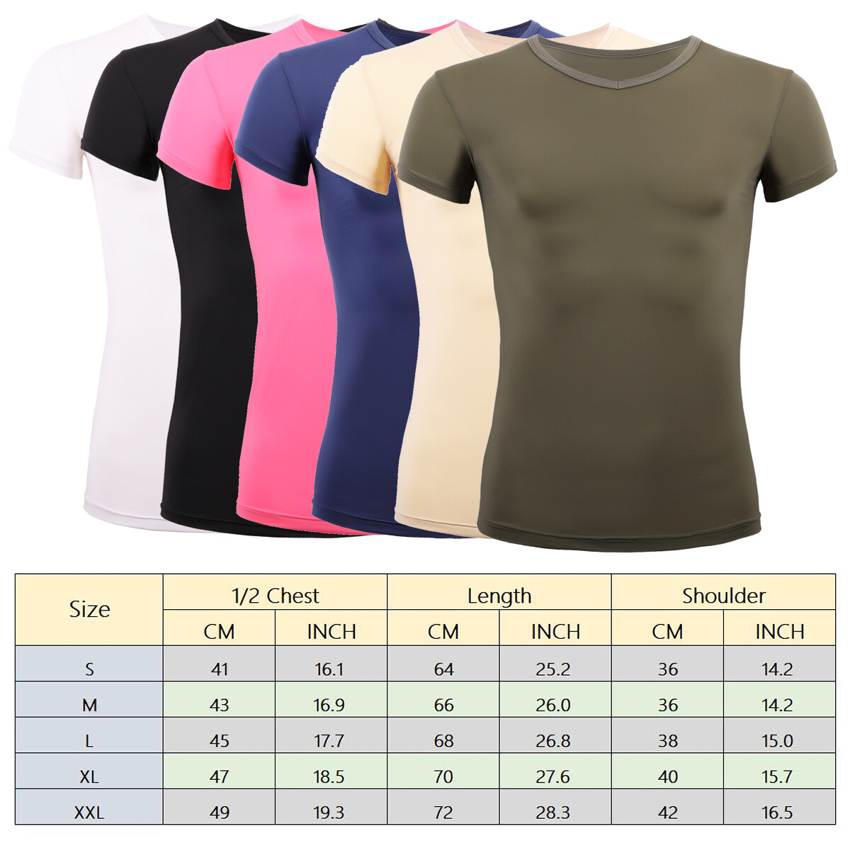 Mens Sport Gym T-Shirt Sexy Muscle Tops Fitness Short Sleeve Tee V-Neck Tights