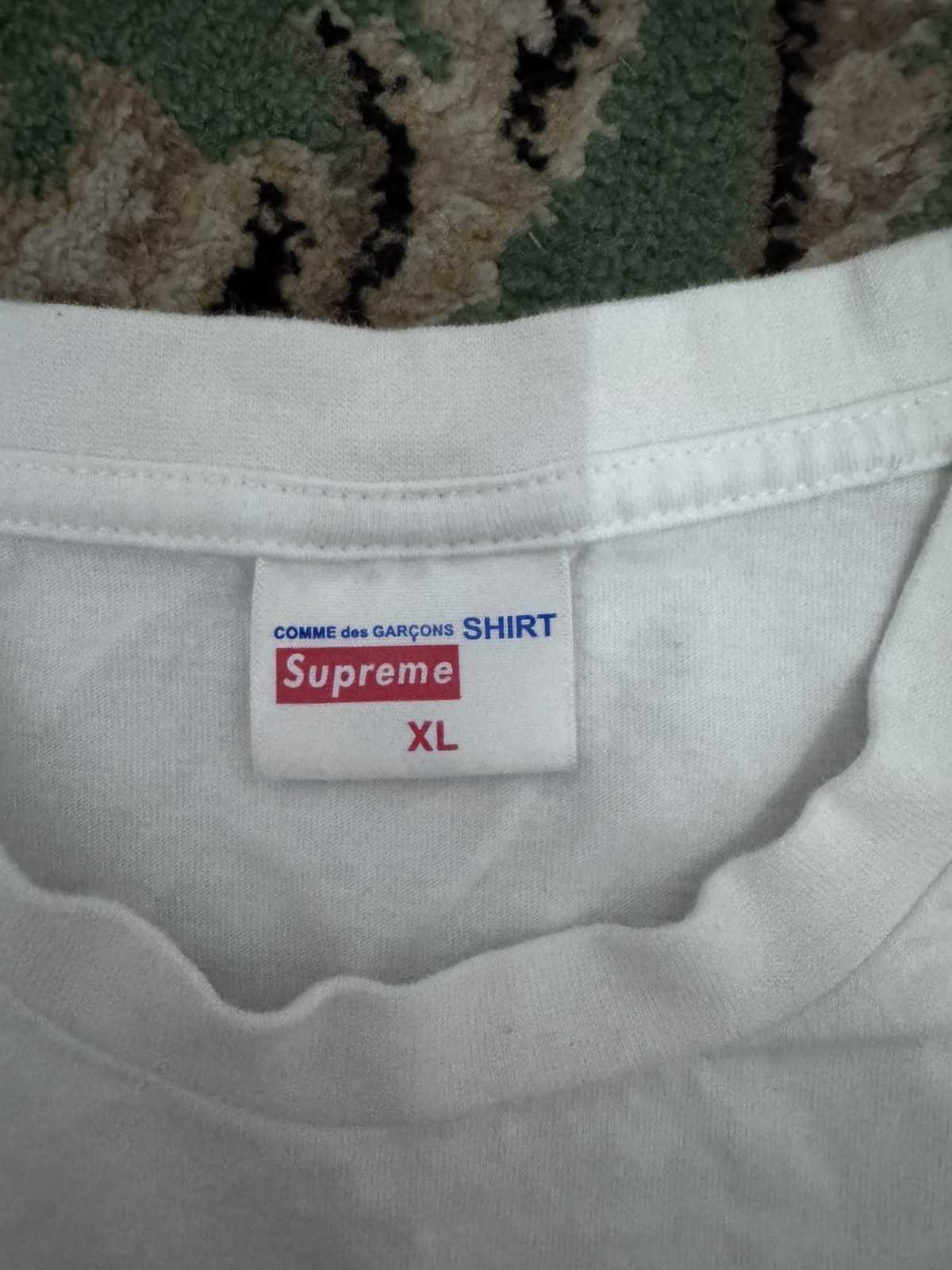 Supreme Comme Des Garcons CDG Long Sleeve T-shirt Tee White SIZE XL MENS