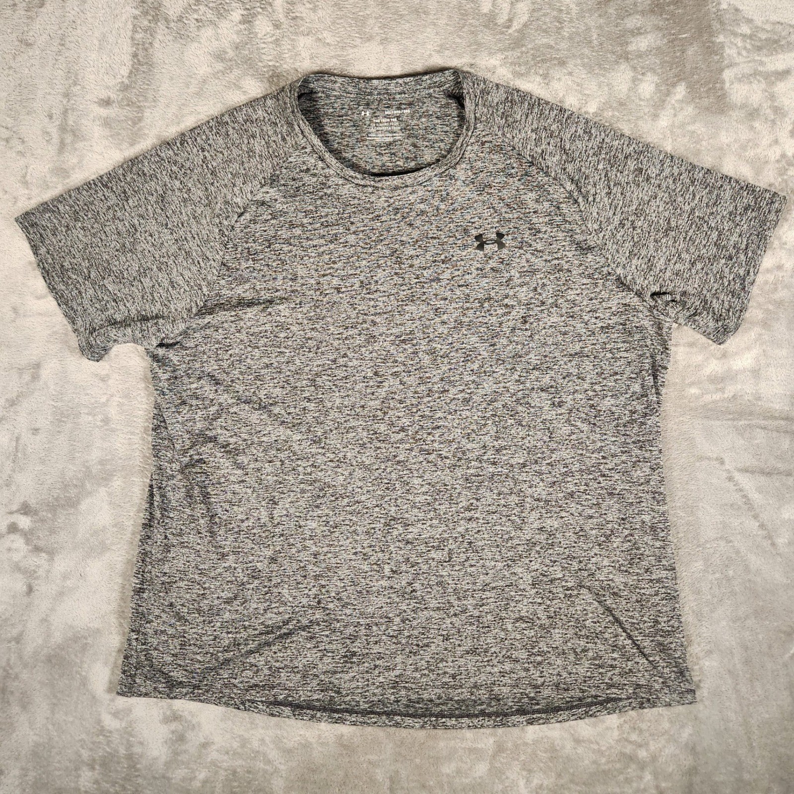 Under Armour Tech Tee Mens 3XL Grey Excellent Short Sleeve Space Dye 1326413