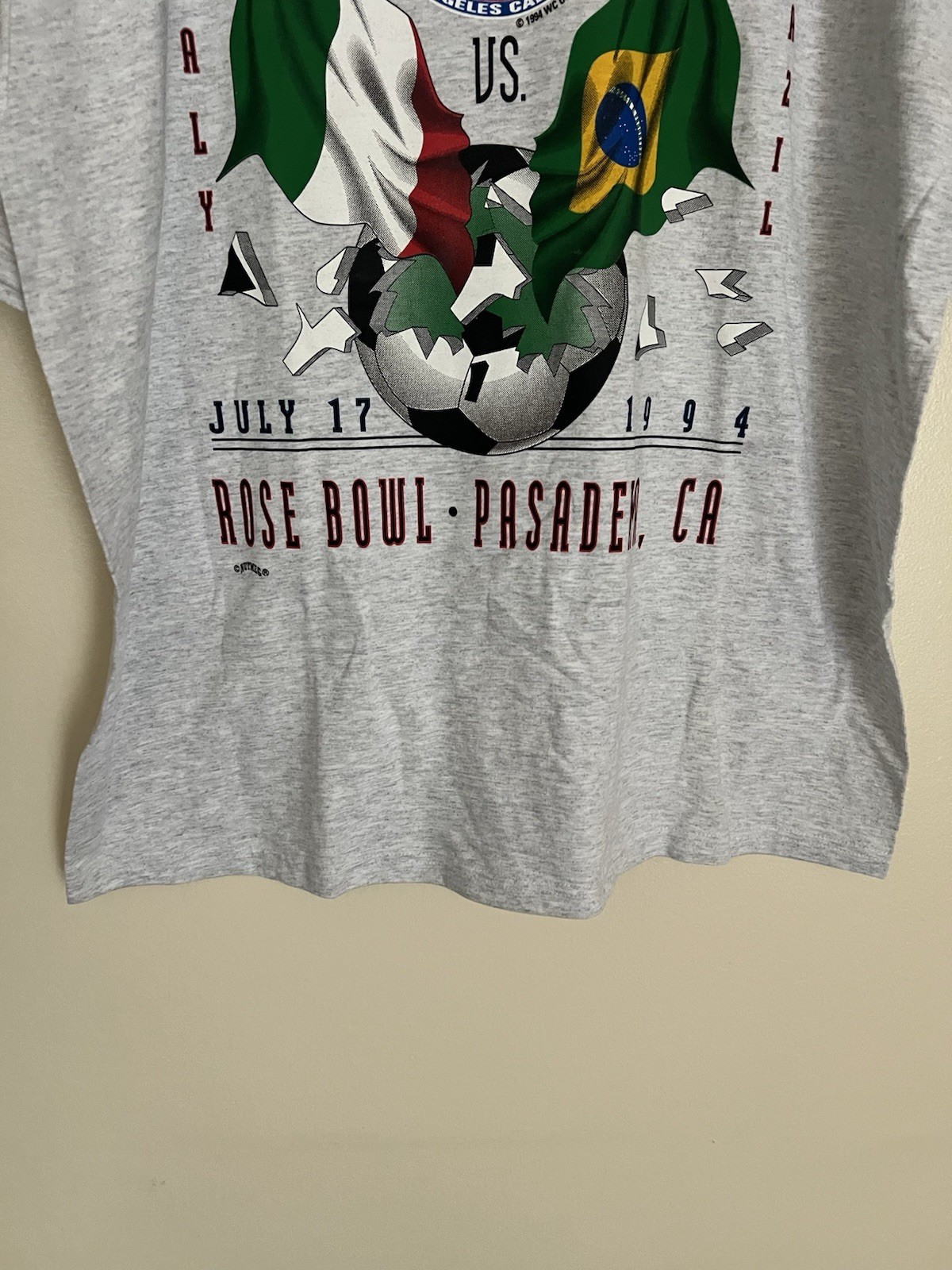 Vintage 1994 World Cup USA Mexico Vs Brazil Finals T-Shirt Rare 2XL Nutmeg NWT