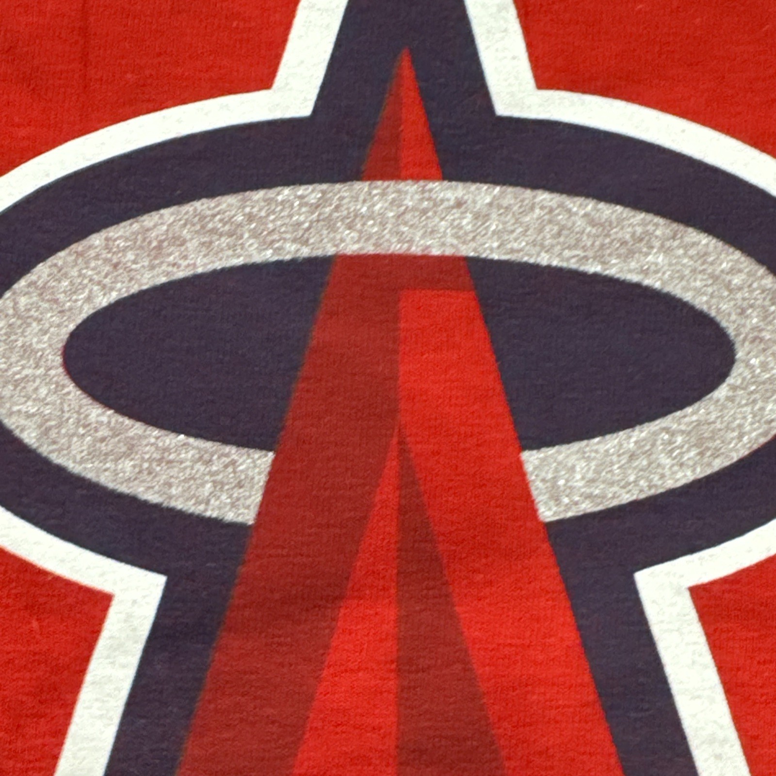 Vintage MAJESTIC T Shirt Size XL Red LA ANGELS Big A Silver Halo 2008 MLB