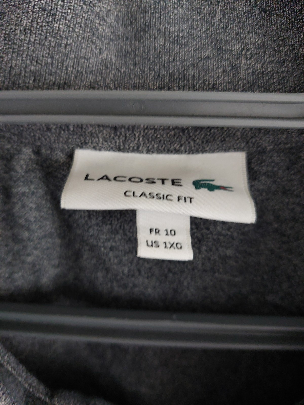 LACOSTE 5XL (SIZE 10) GREY POLO SHIRT USED VERY GOOD CONDITION