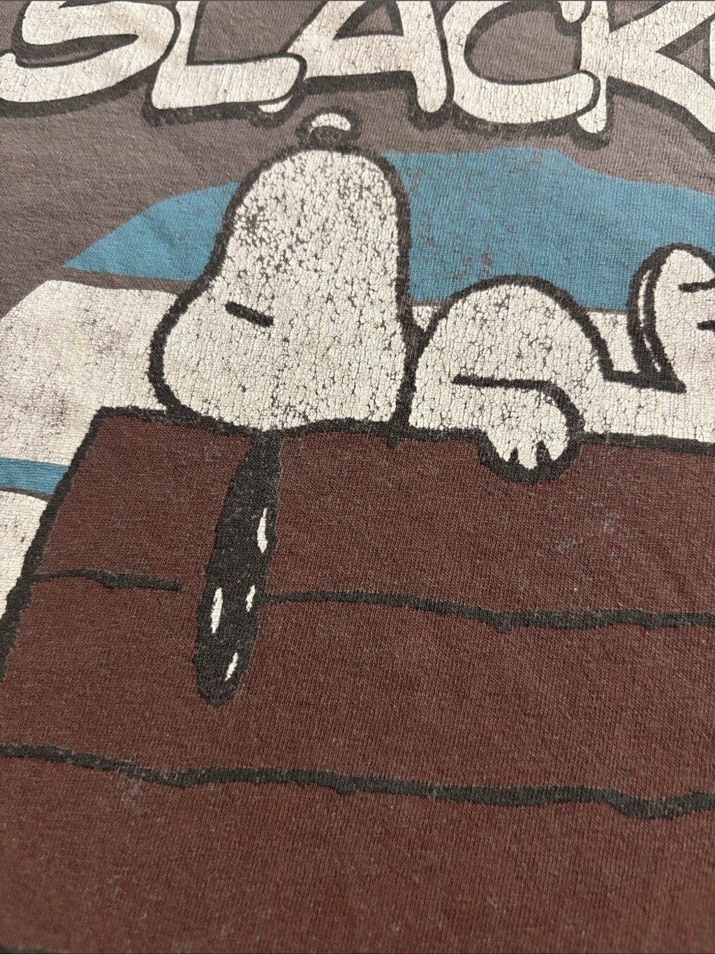 Peanuts Snoopy Slacker Graphic T Shirt Gray 2XL Retro Cartoon Tee