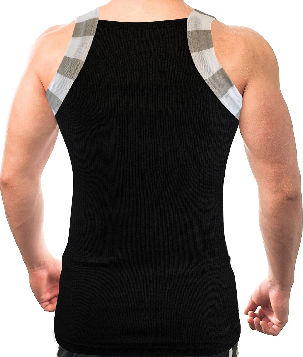 Different Touch 2 Pack Men Square Cut G-unit Style Tone Trim Tank Top A-shirts