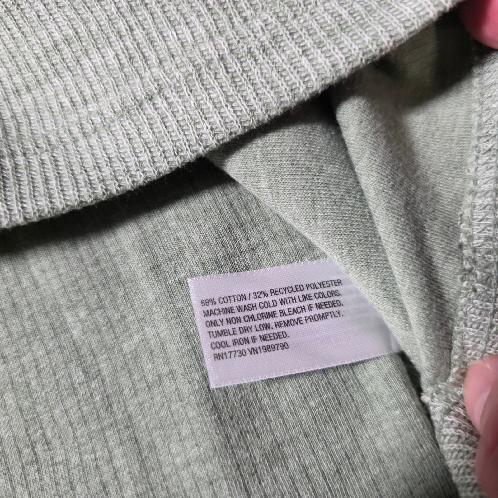 Goodfellow Mens L Henley Shirt Sage Green Long Slv Waffle Textured Cotton Blend