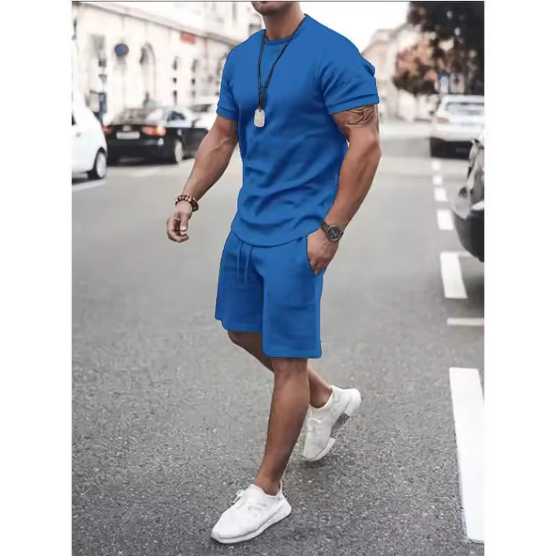 Men’s Casual Short Sleeve T-Shirt Set Lightweight Breathable Summer Outfit