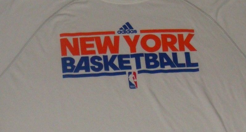 NBA Knicks Adidas White Climalite Short Sleeve T Shirt M Solid