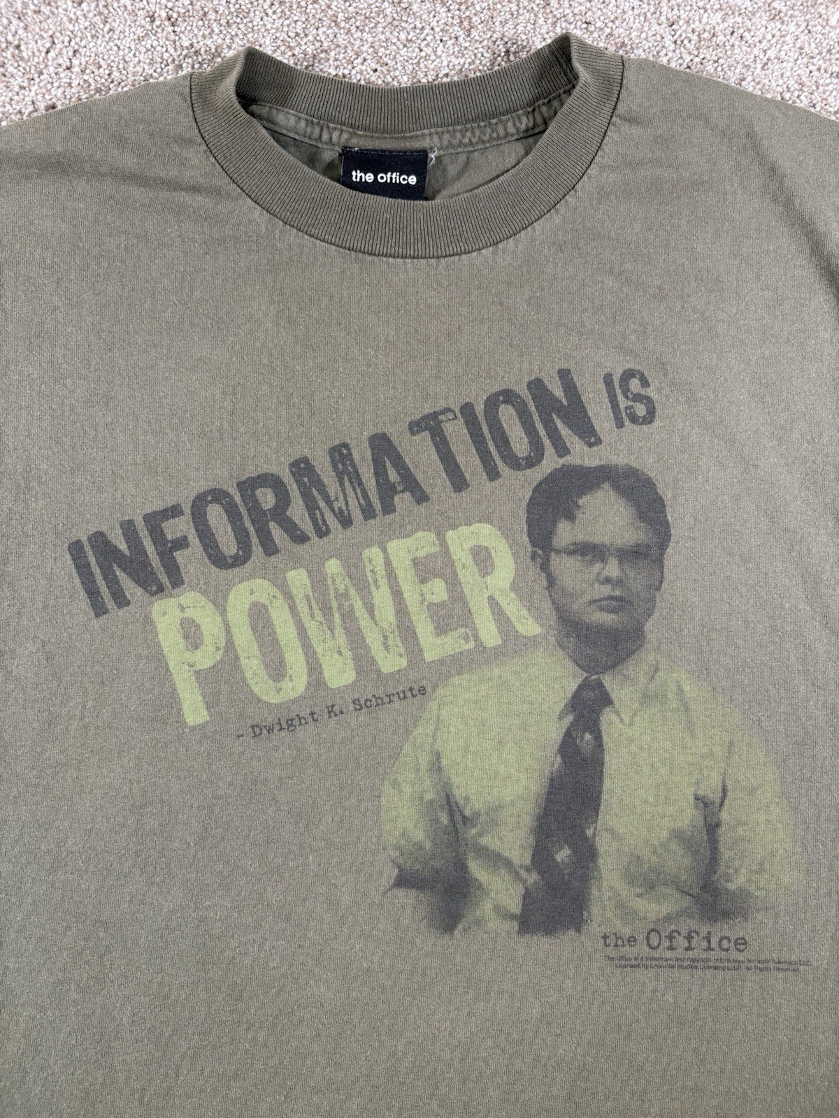 Vintage The Office T-Shirt Dwight Schrute Information TV Show Promo • Size Large