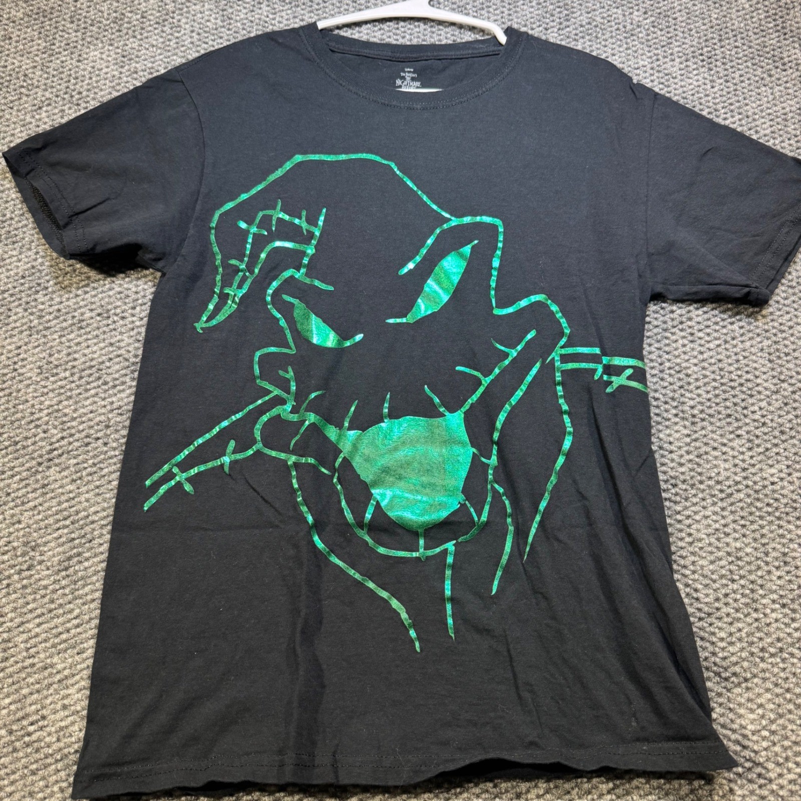 Disney Nightmare Before Christmas Oogie Boogie Green Foil Graphic T-Shirt Small