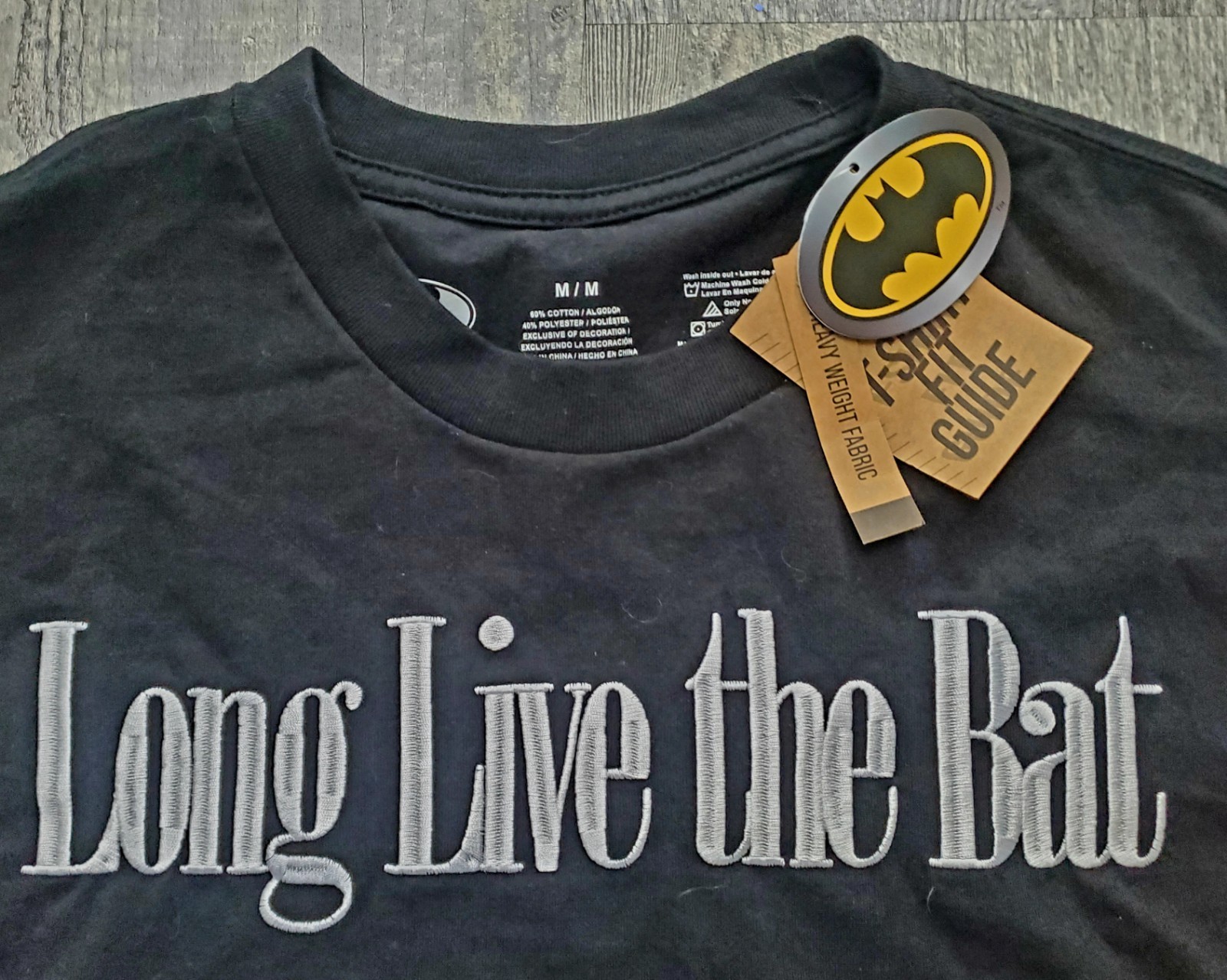 Batman The Theatrical Collection Double-Sided Embroidered T-Shirt~M~NEW W/ TAGS!
