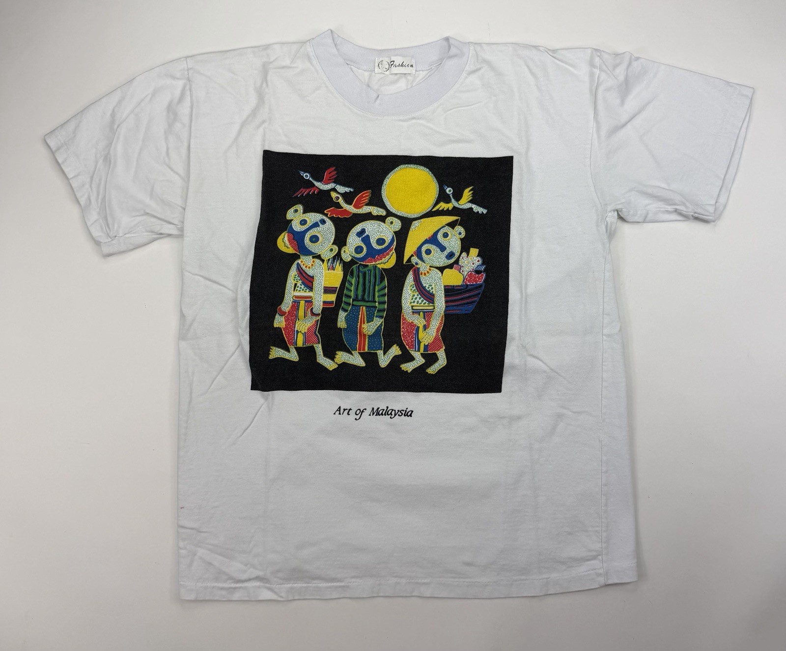Vintage Art of Malaysia Souvenir Tourist Graphic T Shirt Sz M Single Stitch 90s