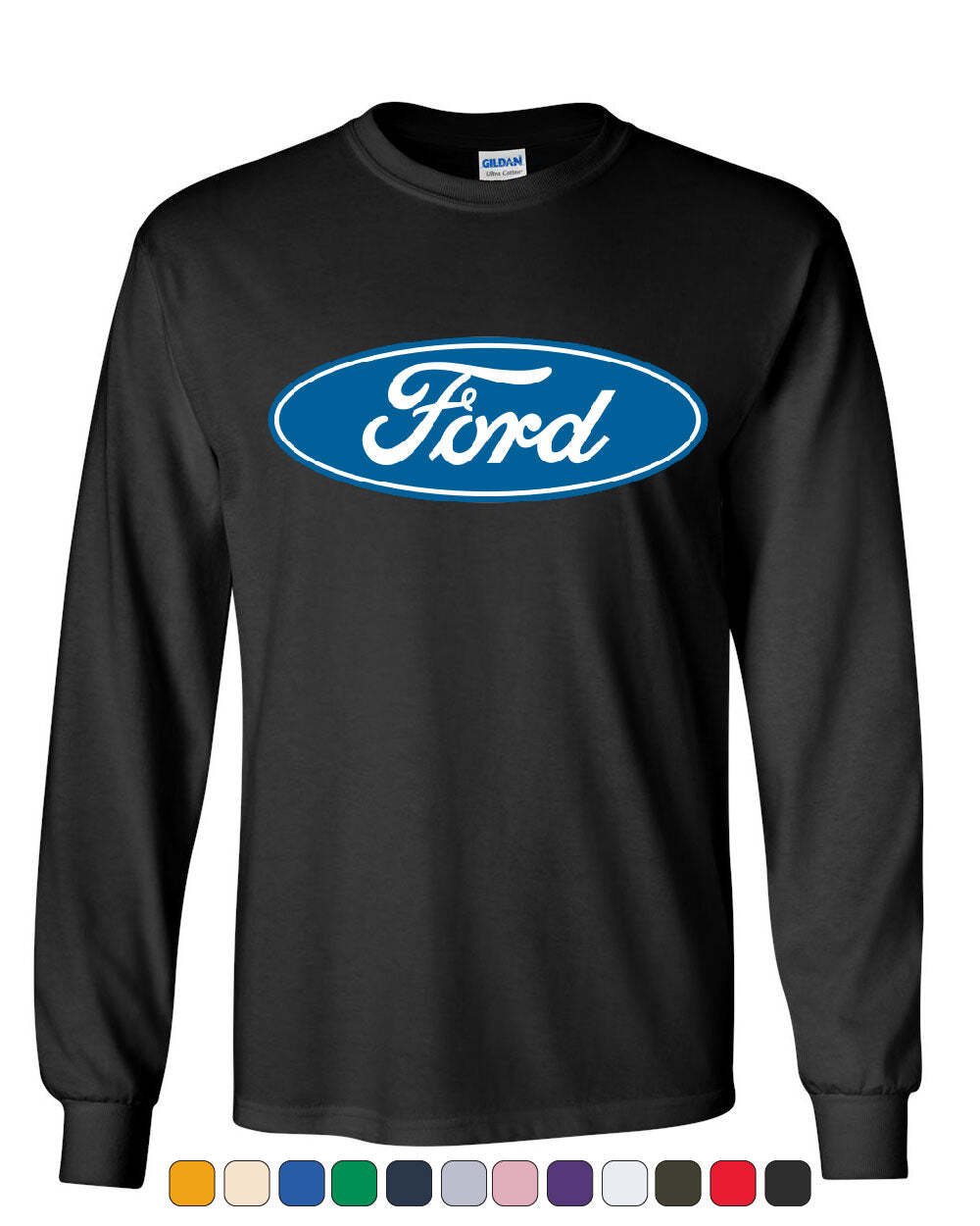 Licensed Ford Logo Long Sleeve T-Shirt Truck Mustang F150 Muscle Car