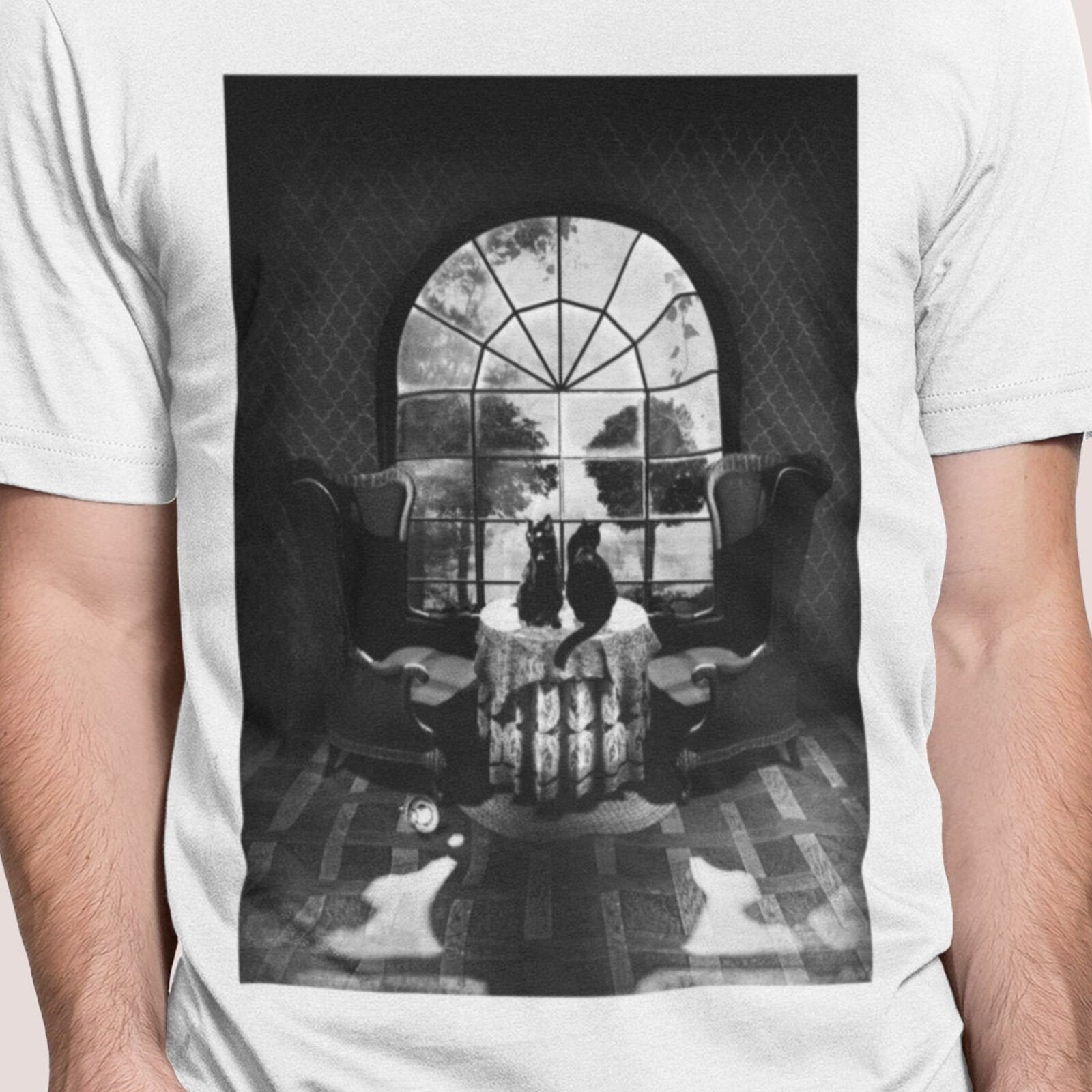 #26 Skull Mens T-shirt, Black And White Mens T shirt, Gothic Skull Gift For Him,