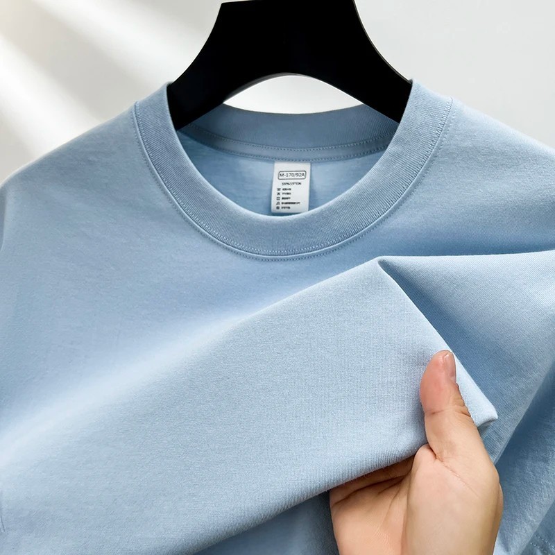 Men’s 100% Cotton T-Shirt Solid Short Sleeve Crew Neck Basic Summer Casual Tee