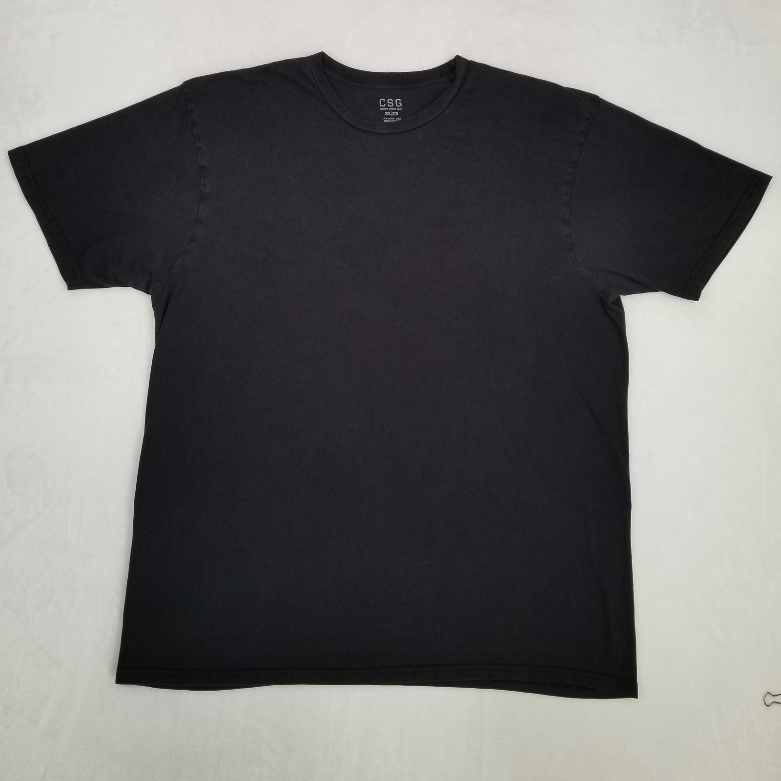 CSG Champs Sports Gear Basic Black Shirt Men’s 2XL Short Sleeve Crewneck Casual