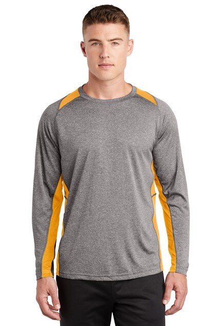Sport-Tek® Long Sleeve Heather Colorblock Contender™ Tee – ST361LS
