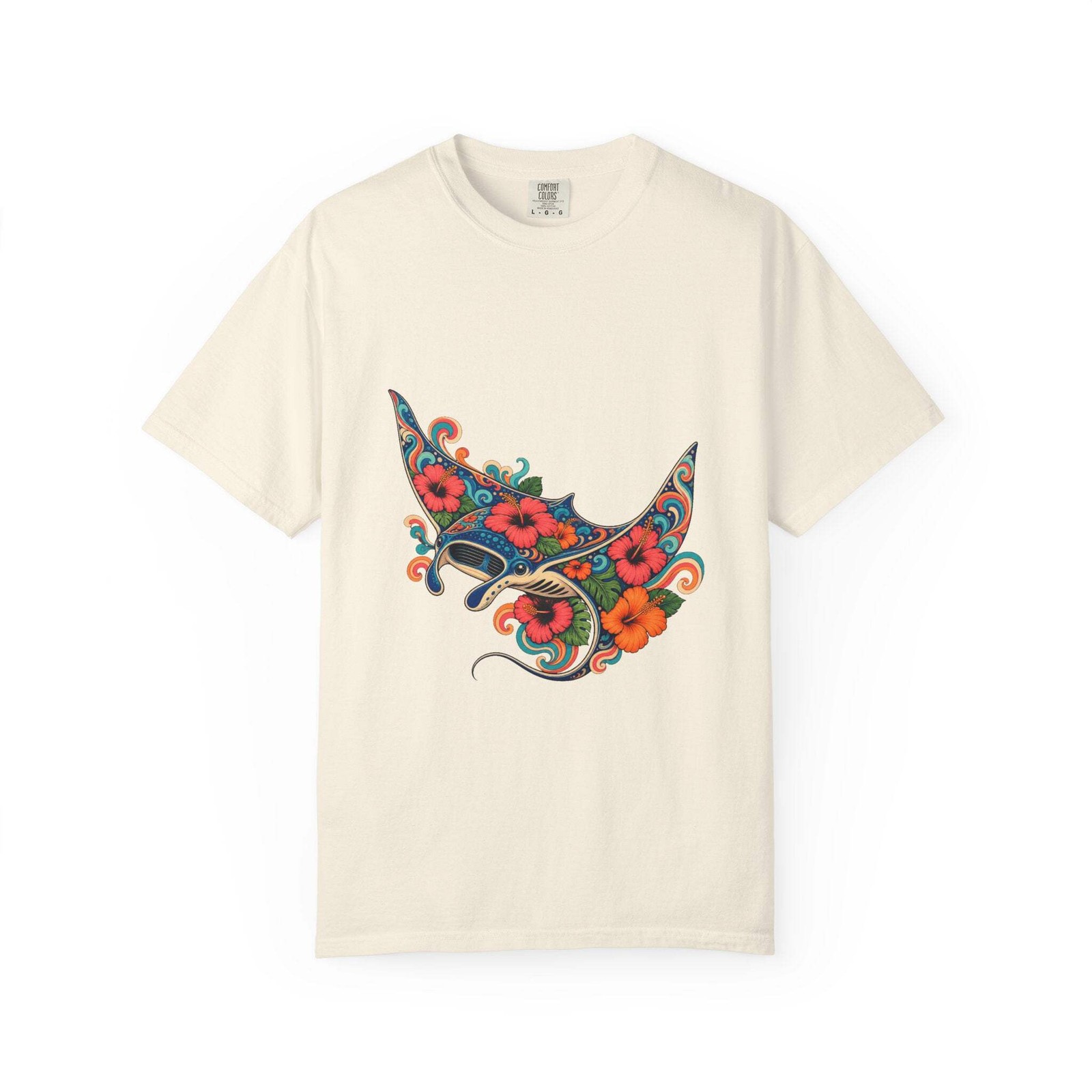 Psychedelic Hibiscus Manta Graphic Tee