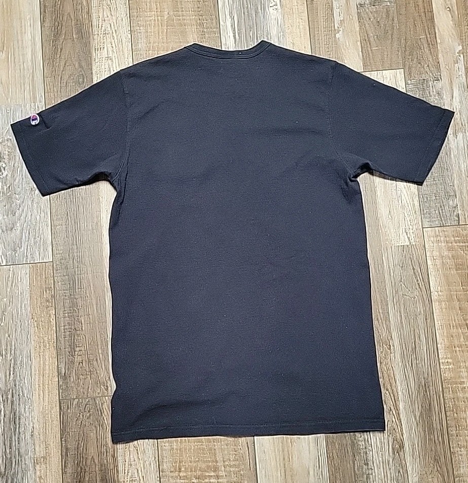 Vintage Champion Big C Logo Embroidered T Shirt Mens L Navy Blue Sportswear