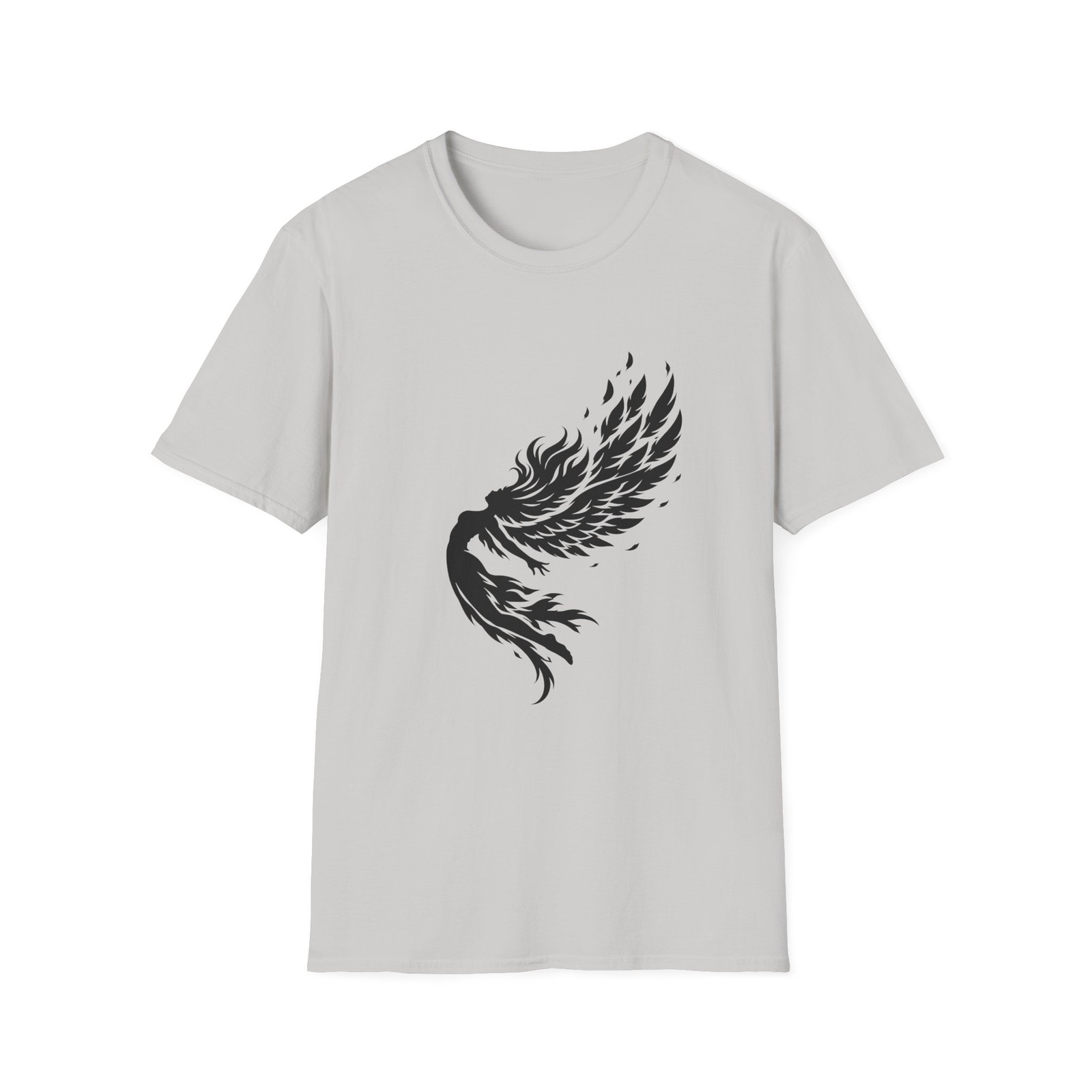 Fallen Angel Gothic Fantasy Dark Angel Wings Celestial Unisex Softstyle T-Shirt