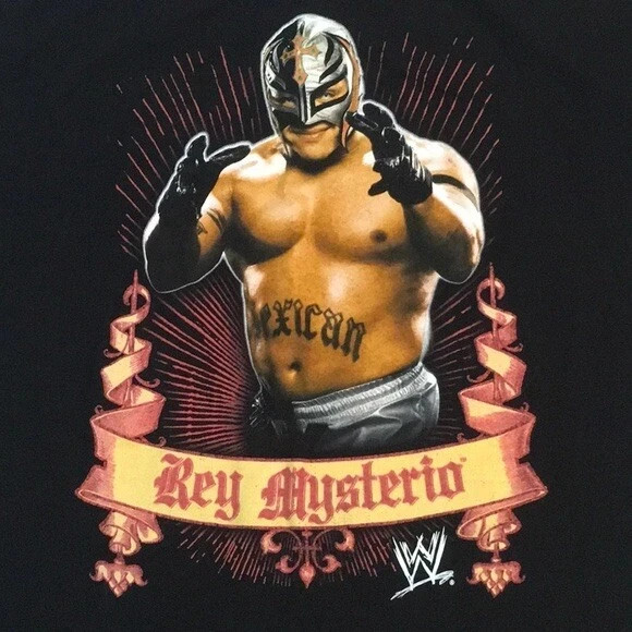 VINTAGE WWE REY MYSTERIO FIFTH SUN GRAPHIC T-SHIRT BLACK SIZE UNKNOWN SEALED