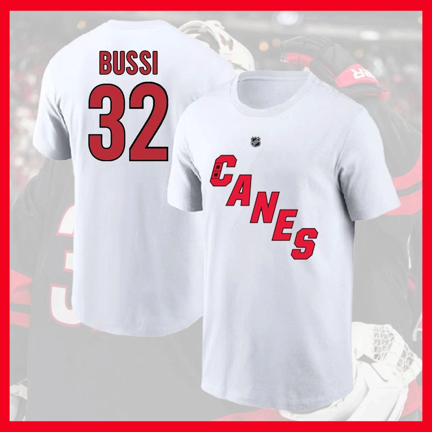 NEW!!! Brandon Bussi #32 Carolina Hurricanes 2026 Player Name & Number Fan Look
