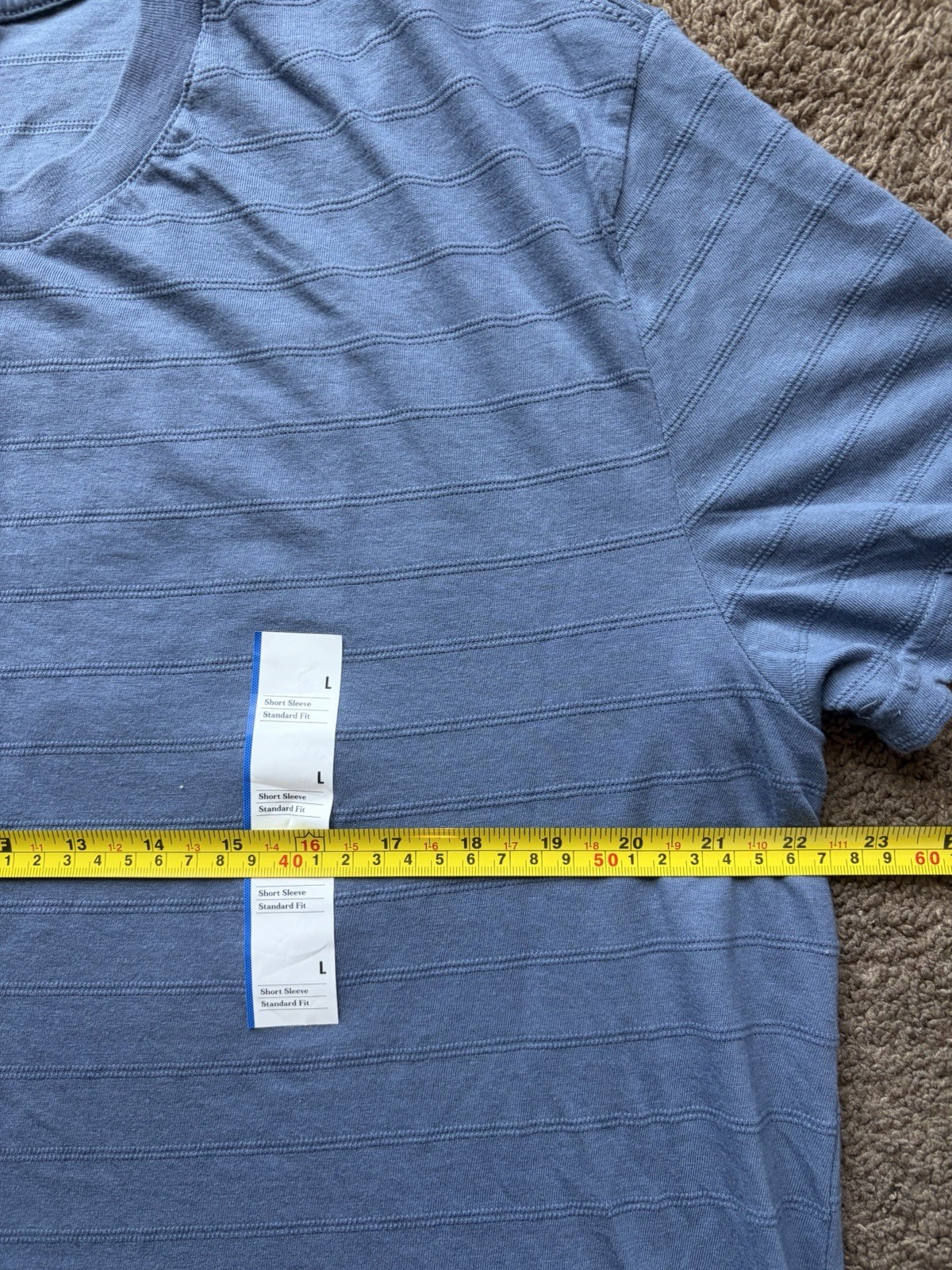 Goodfellow & Co Men’s L Standard Fit Crew Neck Short Sleeve Blue Stripe Tee
