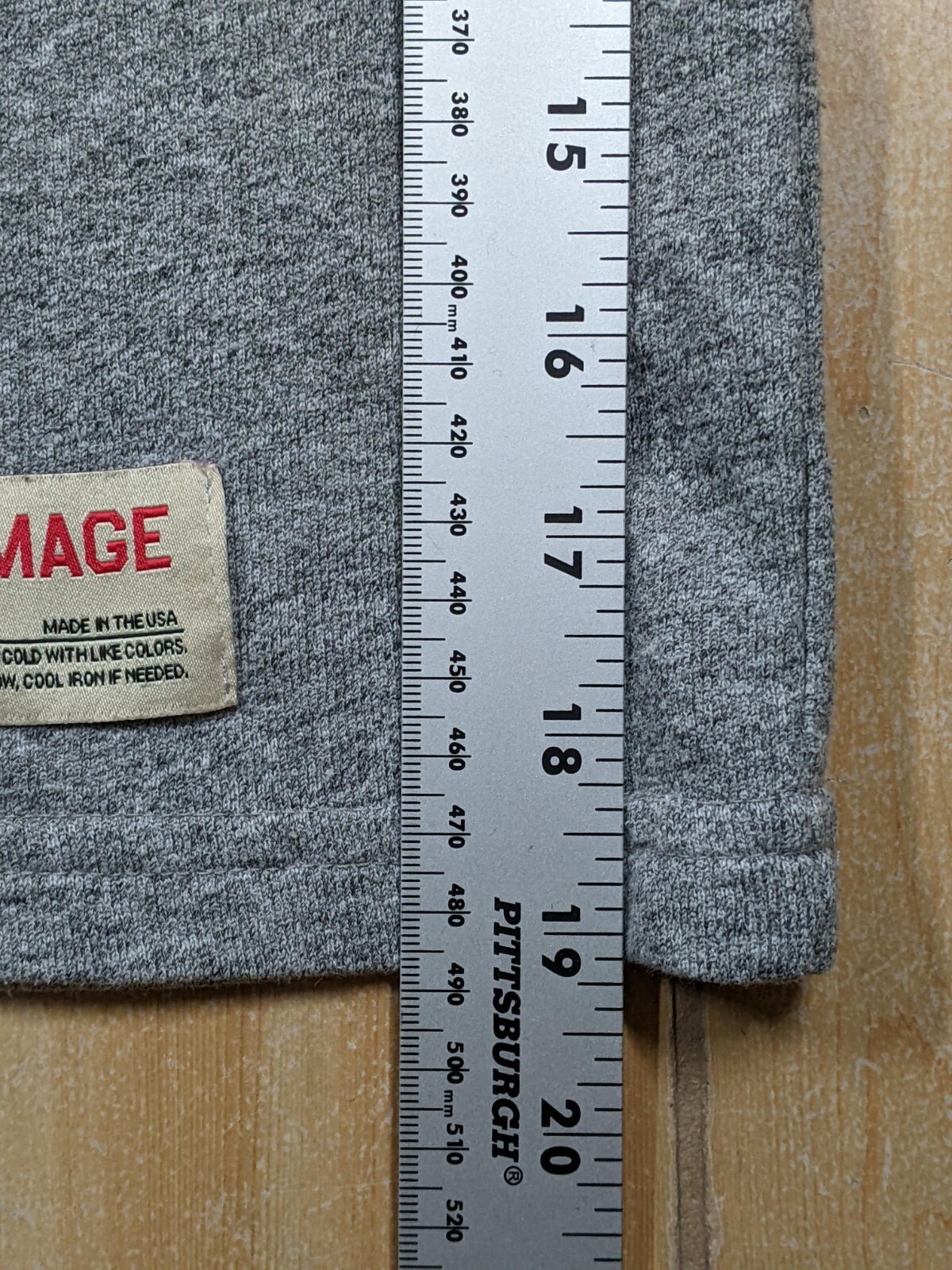 Homage 07 Vintage Style 3/4 Sleeve Baseball Tee Gray Blue Soft Cotton Blend XL