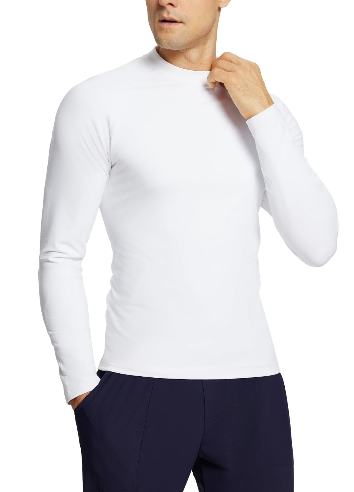Men’s Thermal Fleece Long Sleeve Shirt for Cold Weather Workout and Running L