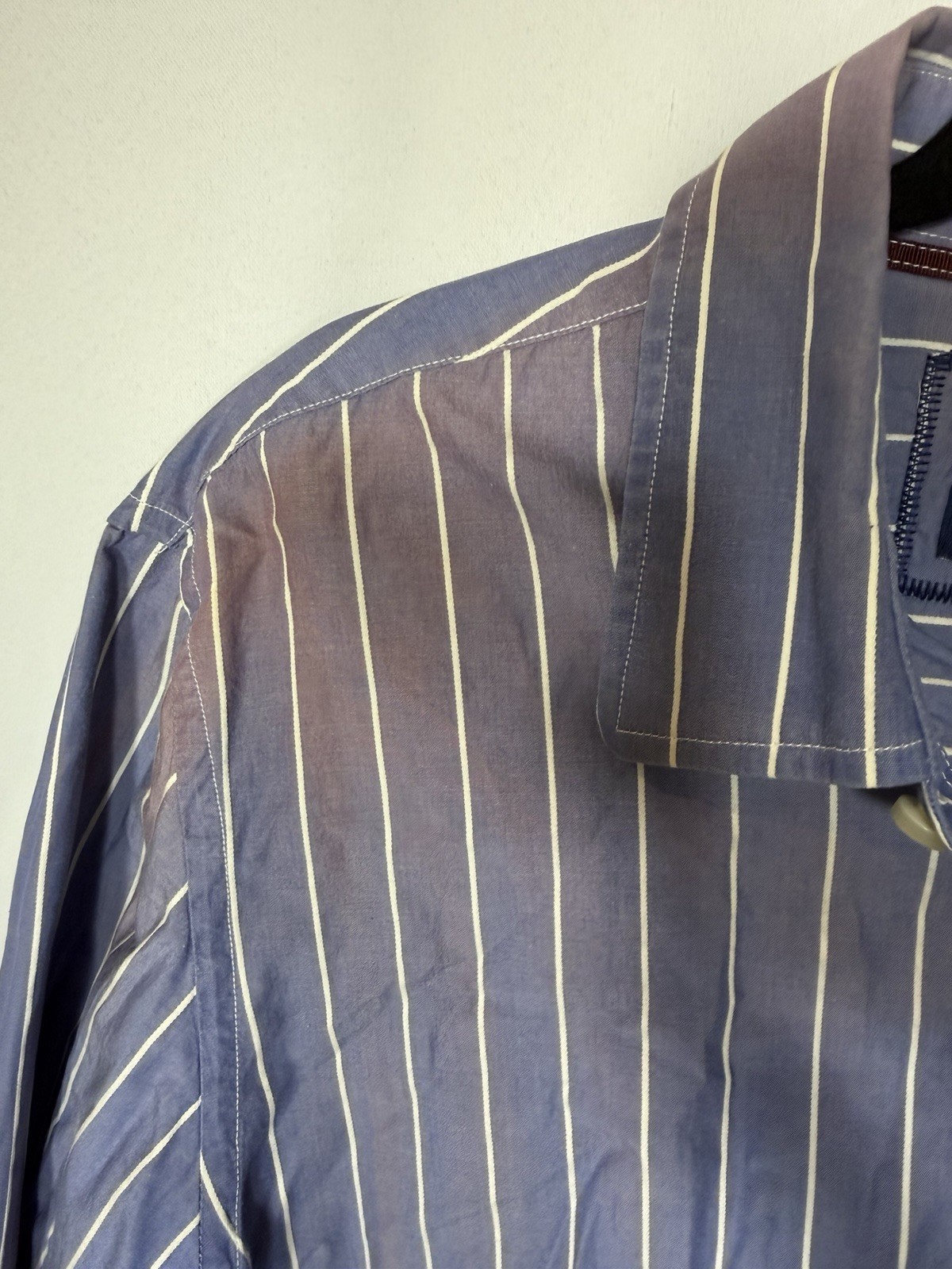 American Eagle Outfitters Xl Blue Button Up Shirt, Shirt Is Slightly Discolored