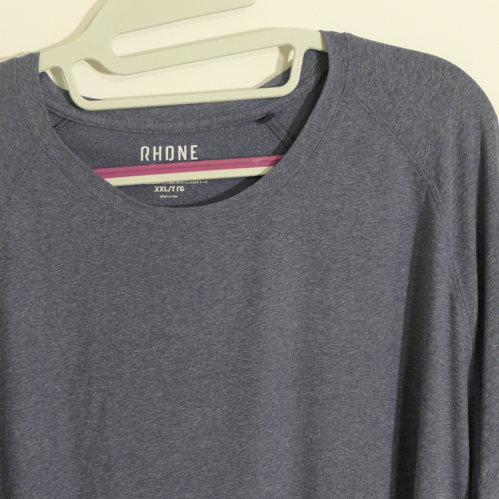 Rhone Reign Men’s T-Shirt Blue XXL Performance Athletic Anti-Odor UPF50+ US Made