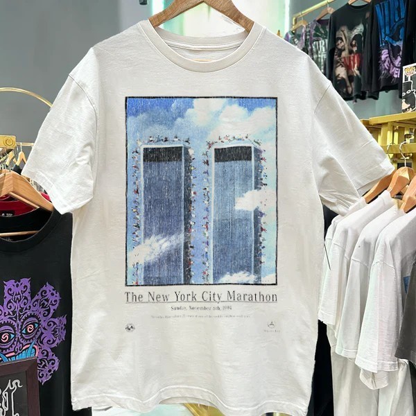 New York City Marathon Washed T-Shirt White L
