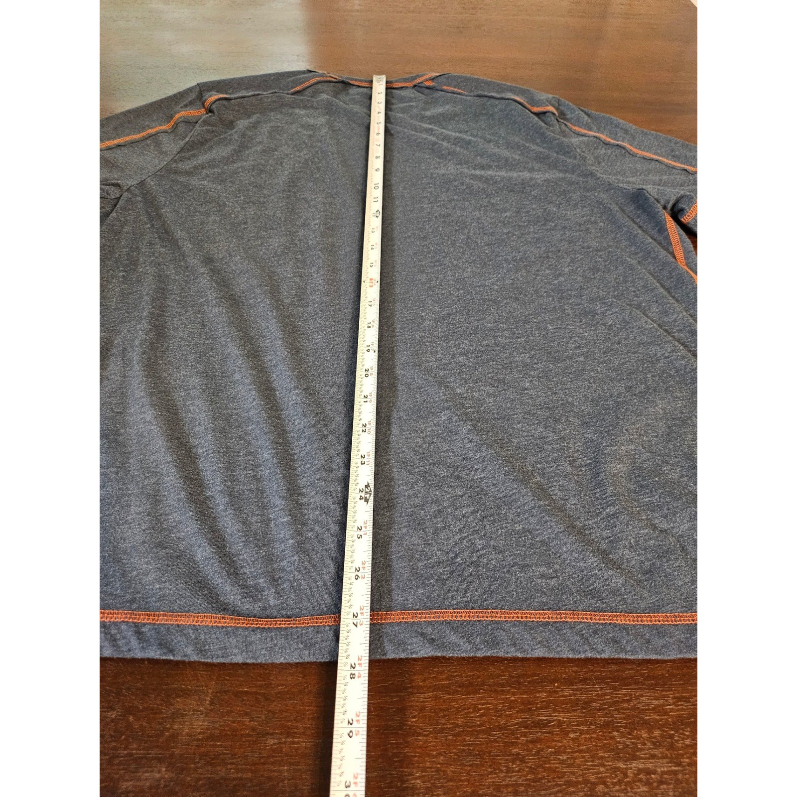 Carbon2cobalt T-Shirt Mens XL Gray Orange Contrast Stitch Organic Cotton Blend